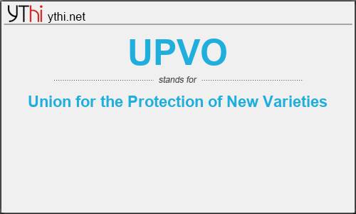 What does UPVO mean? What is the full form of UPVO?