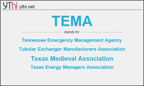What does TEMA mean? What is the full form of TEMA?