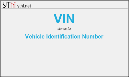 What does VIN mean? What is the full form of VIN?