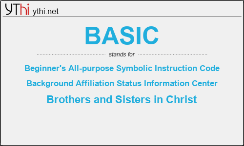 What does BASIC mean? What is the full form of BASIC?