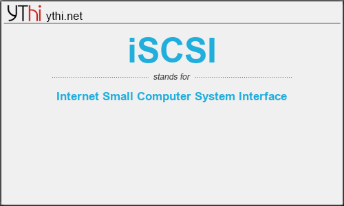 What does ISCSI mean? What is the full form of ISCSI?