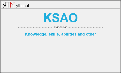What does KSAO mean? What is the full form of KSAO?