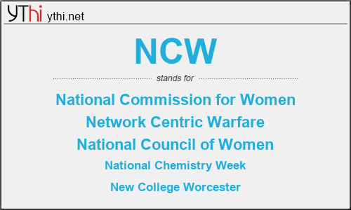 What does NCW mean? What is the full form of NCW?