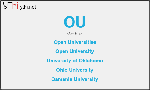 What does OU mean? What is the full form of OU?