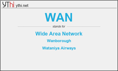 What does WAN mean? What is the full form of WAN?