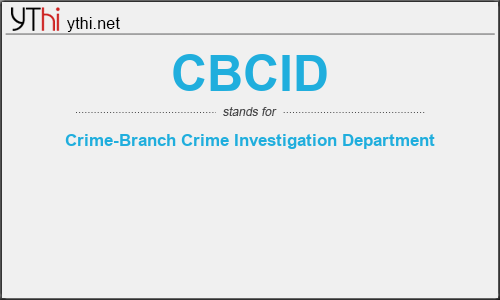 What does CBCID mean? What is the full form of CBCID?