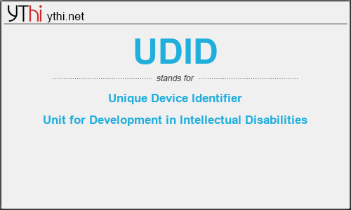 What does UDID mean? What is the full form of UDID?