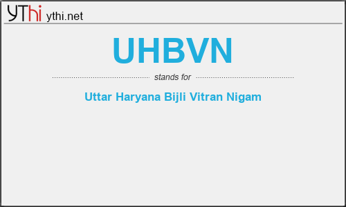 What does UHBVN mean? What is the full form of UHBVN?