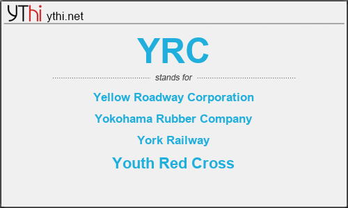 What does YRC mean? What is the full form of YRC?