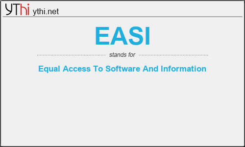 What does EASI mean? What is the full form of EASI?