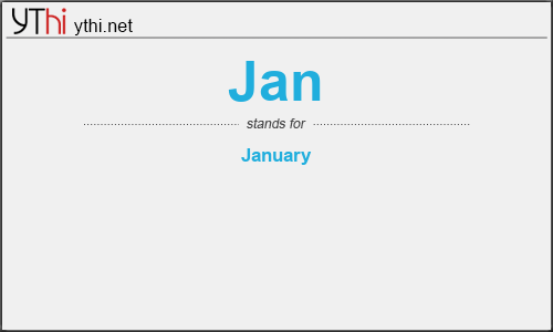 What does JAN mean? What is the full form of JAN?