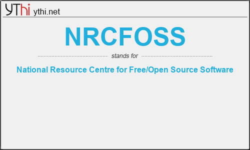 What does NRCFOSS mean? What is the full form of NRCFOSS?
