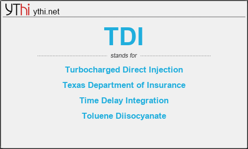 What does TDI mean? What is the full form of TDI?