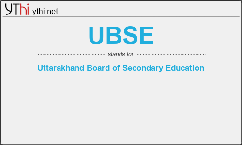 What does UBSE mean? What is the full form of UBSE?