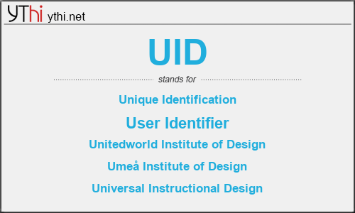 What does UID mean? What is the full form of UID?