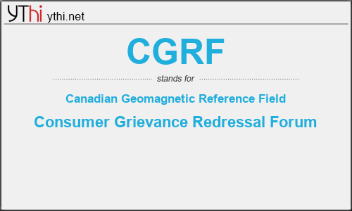 What does CGRF mean? What is the full form of CGRF?