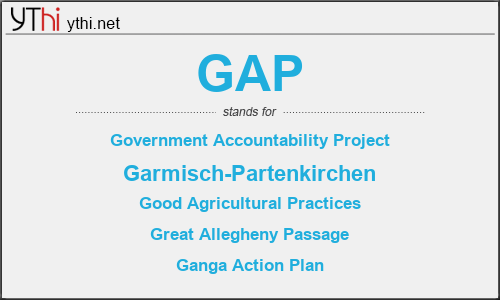 What does GAP mean? What is the full form of GAP?