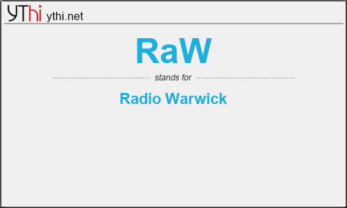 What does RAW mean? What is the full form of RAW?