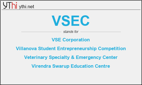 What does VSEC mean? What is the full form of VSEC?