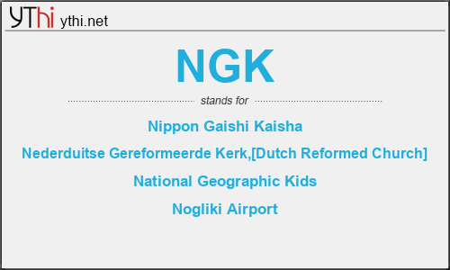 What does NGK mean? What is the full form of NGK?