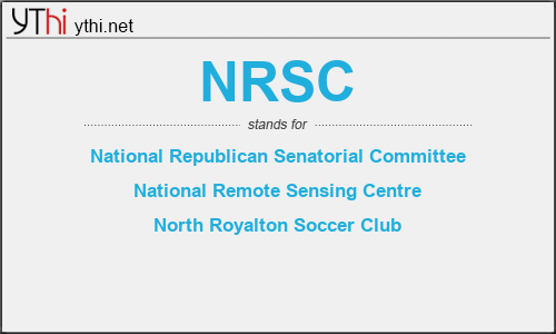 What does NRSC mean? What is the full form of NRSC?