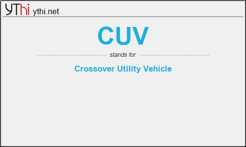 What does CUV mean? What is the full form of CUV?