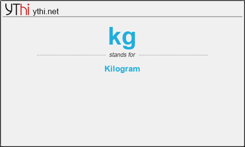 What does KG mean? What is the full form of KG?