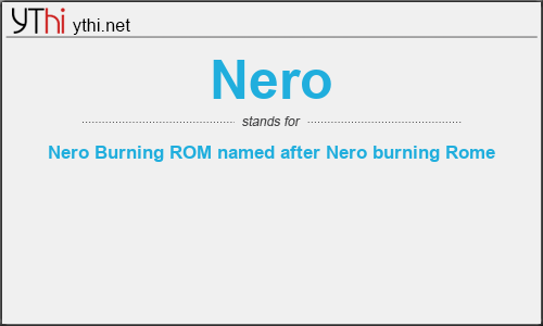 What does NERO mean? What is the full form of NERO?