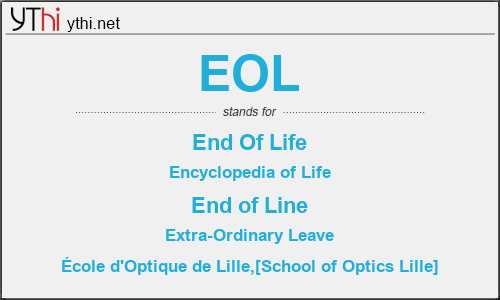 What does EOL mean? What is the full form of EOL?