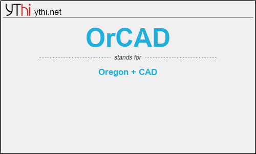 What does ORCAD mean? What is the full form of ORCAD?