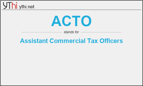 What does ACTO mean? What is the full form of ACTO?