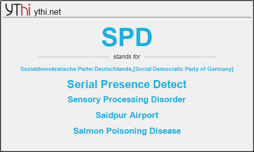 What does SPD mean? What is the full form of SPD?