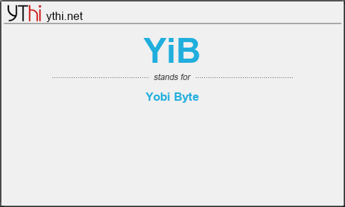 What does YIB mean? What is the full form of YIB?