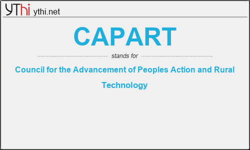 What does CAPART mean? What is the full form of CAPART?