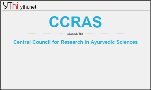 What does CCRAS mean? What is the full form of CCRAS?