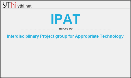 What does IPAT mean? What is the full form of IPAT?