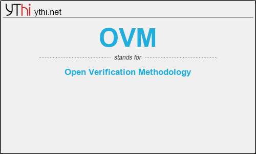 What does OVM mean? What is the full form of OVM?