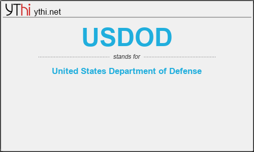 What does USDOD mean? What is the full form of USDOD?