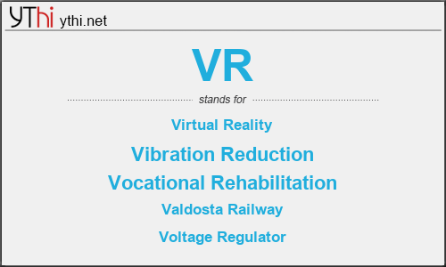 What does VR mean? What is the full form of VR?