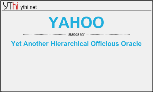 What does YAHOO mean? What is the full form of YAHOO?