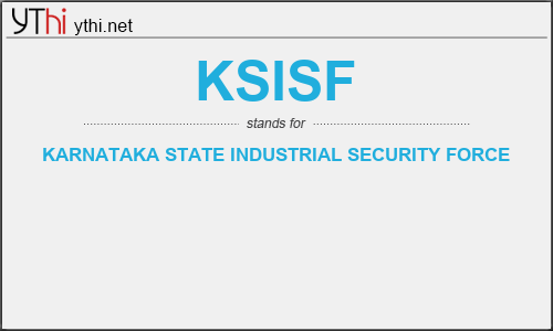 What does KSISF mean? What is the full form of KSISF?