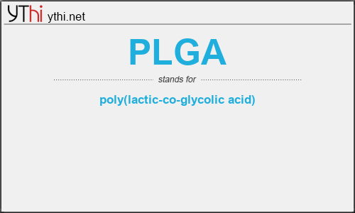 What does PLGA mean? What is the full form of PLGA?