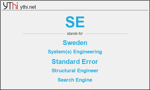 What does SE mean? What is the full form of SE?