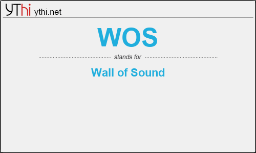 What does WOS mean? What is the full form of WOS?