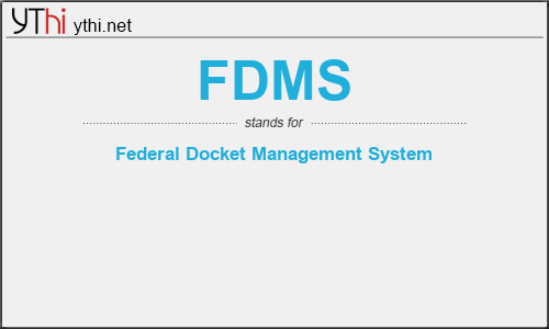 What does FDMS mean? What is the full form of FDMS?