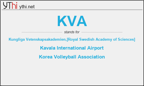 What does KVA mean? What is the full form of KVA?