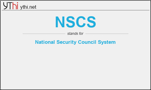 What does NSCS mean? What is the full form of NSCS?