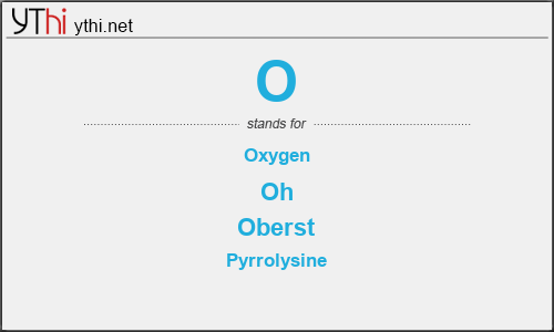 What does O mean? What is the full form of O?