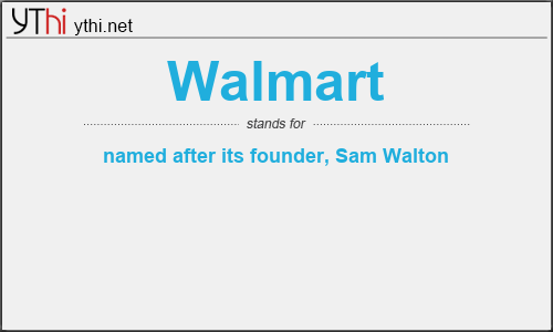 What does WALMART mean? What is the full form of WALMART?