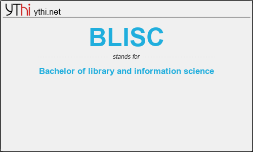 What does BLISC mean? What is the full form of BLISC?